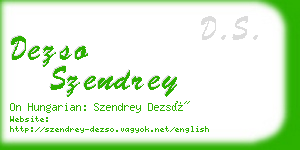 dezso szendrey business card